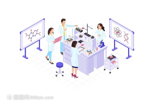 遺傳學(xué)生物技術(shù)研究實驗室的3D概念